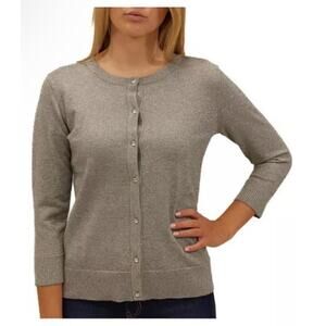 Cable & GaugeWomen's Crew Neck Cardigan Gray size medium